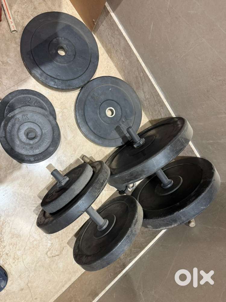 Gym plates and dumbells