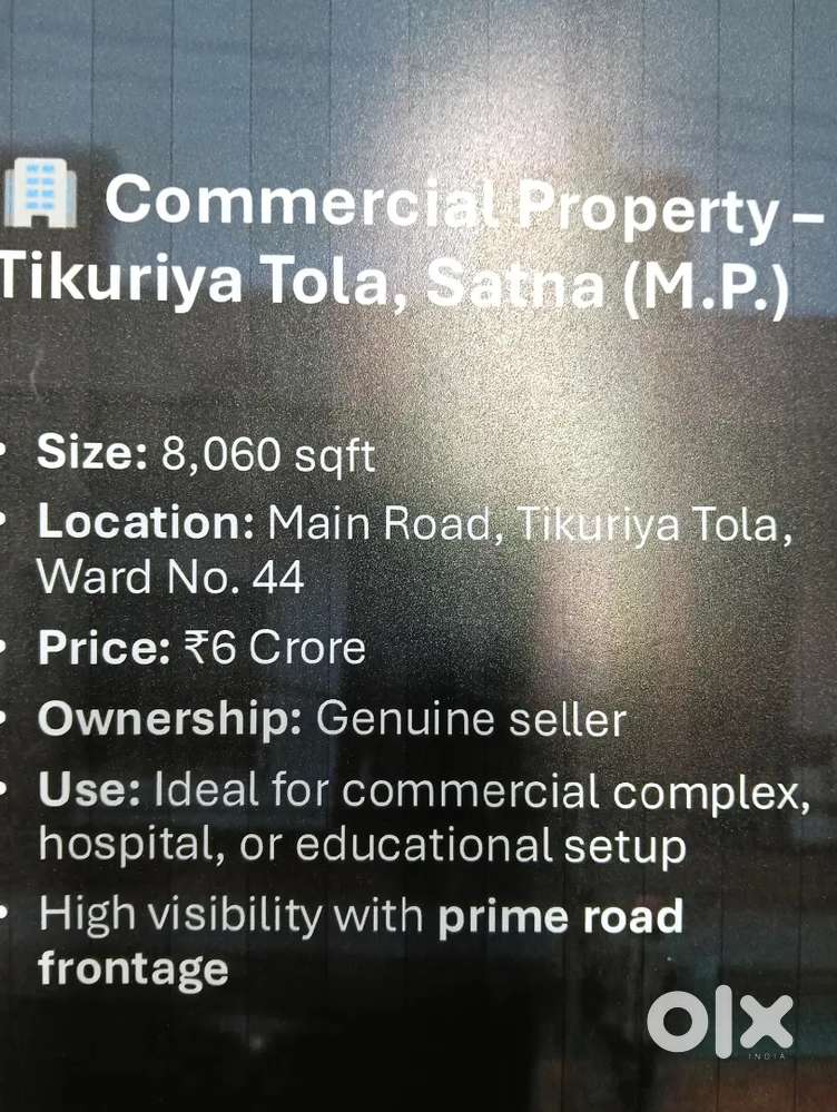8060 sqft commercial property for sale in Satna @ 6 Cr