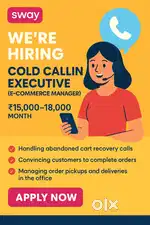 Hiring E-Commerce Manager  Salary ₹15,000 – ₹18,000