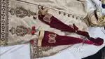 Designer Sherwani dupatta cap and blazer just one time used.