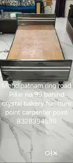 Bed cot brand new in workshop godown hardwood direct factory mfr