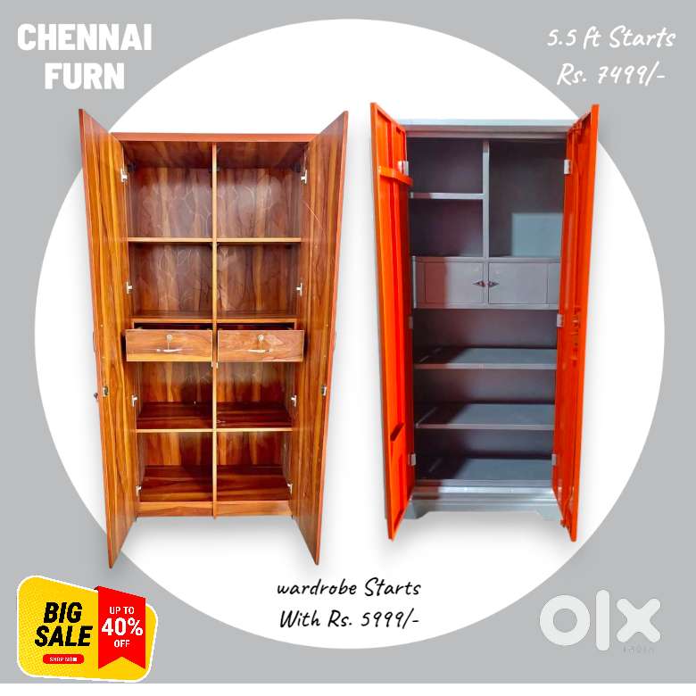 Wooden Wardrobe Steel Bero New Almirah and Cupboard sale 456ER