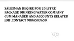 SALESMAN IN PACKAGE DRINKING WATER COMPANY