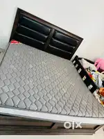 King size wooden bed with 7 inch mattress