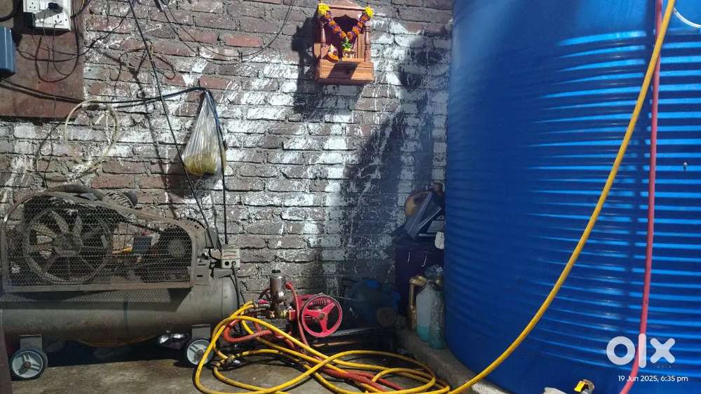 Air compressor, water pressure pump and drum