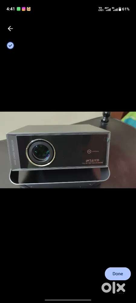 Projector WZATCO Yuva Blaze Plus and Projector Screen, 4K 16:9