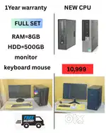 Full Set  CPU - Branded  Ram - 8GB DDR3  Hard disk - 500Gb  Keyboard