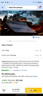 Lenovo 15lAH7.    16gb ram 512gb SSD 4 gb graphics IdeaPad gaming 3