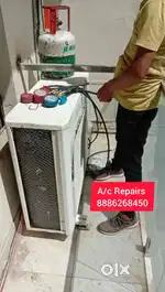 A/c coil leaking & gas charging installation