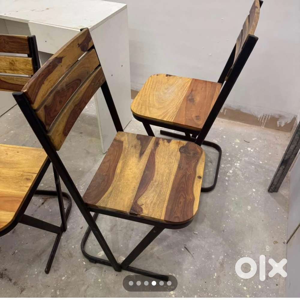 Wooden chair table set of four