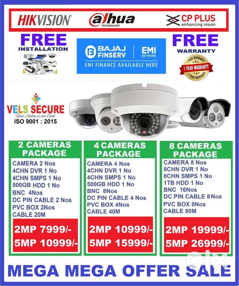 OFFER OF          2MP CP PLUS or HIKVISION or DAHUA CCTV CAMERA   DAY