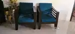 2 teakwood sofa chairs and teakwood center table for sale