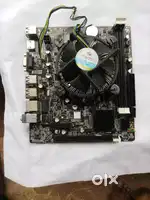 Zebronics H61 Motherboard with CPU cooling fan processor.