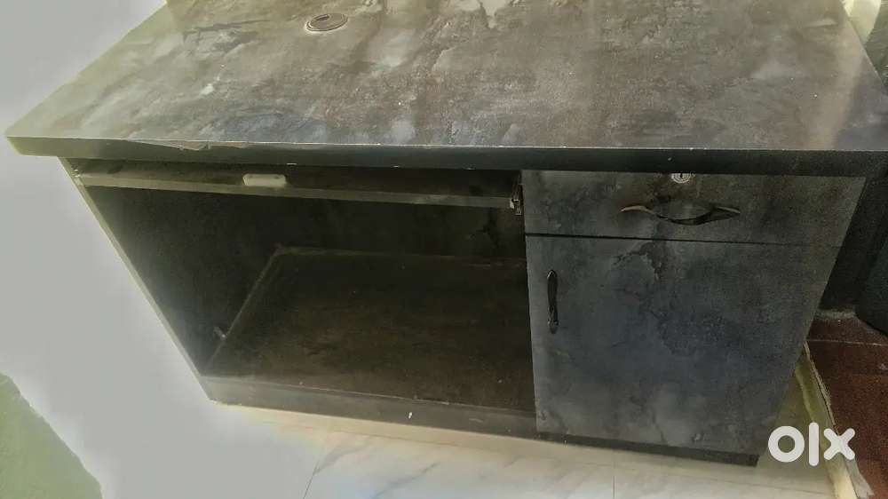 Grey wooden computer table for sale