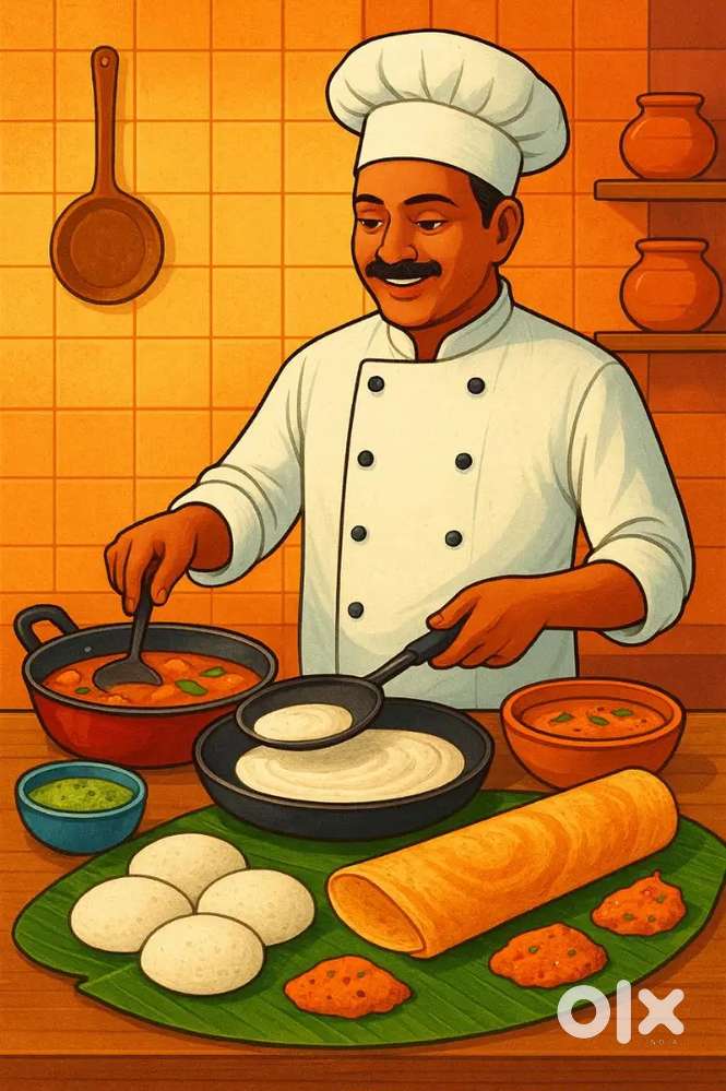 South Indian make food dosha idly wada bodda and Chikan breyani