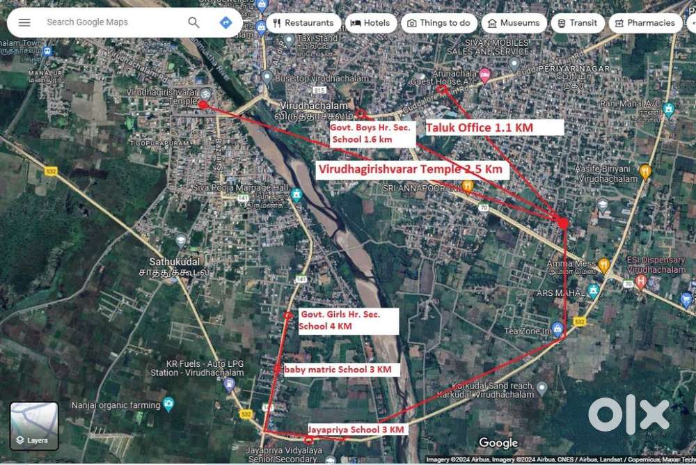Plot for sale Which is having two face south and East, 100 meter from