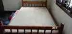 Wooden double bed cot