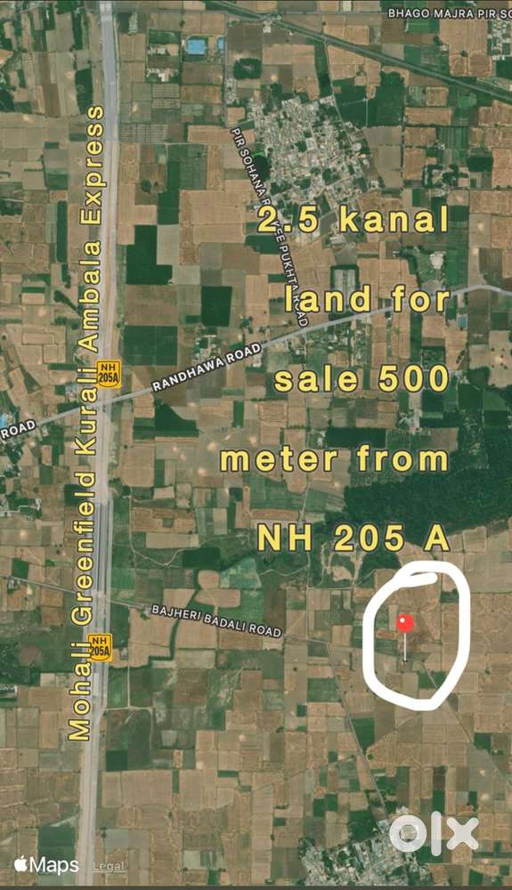 2.5 kanal land for sale on Mohali Greenfield kurali -Mohali NHAI