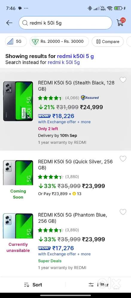 Redmi k50i 5g 8/256