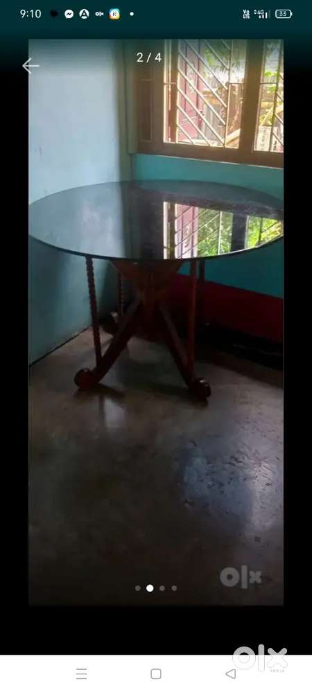 One 3 part wardrobe and one glass dining table