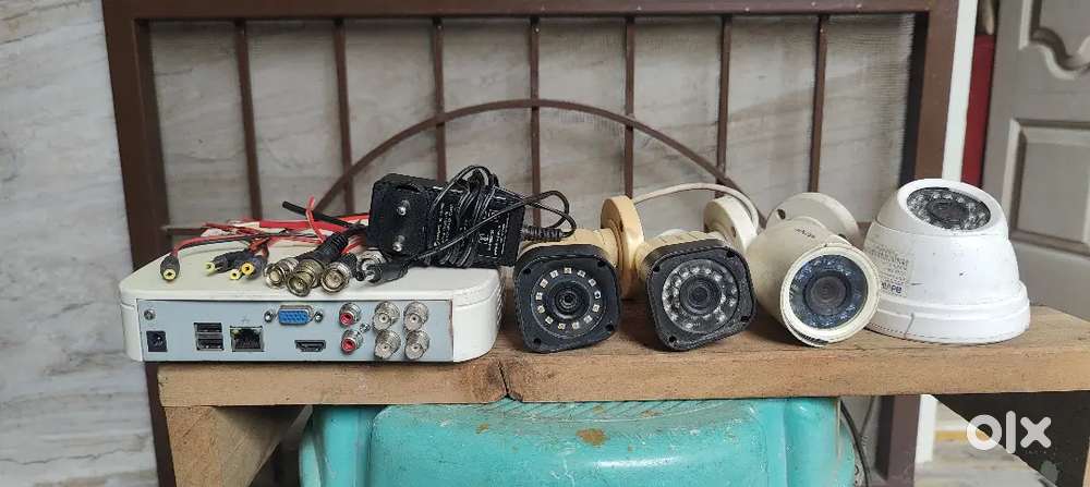 Cp plus DVR, 04 NOS cameras,500 GB Hard disk nd DVR adapter.