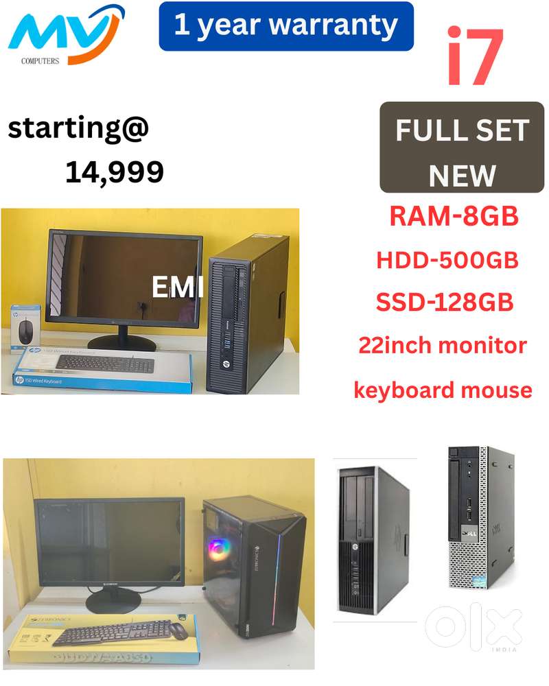 Ram - 8GB DDR3  All Basic Software Loaded  1 - Year Warranty