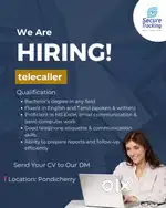 We’re Hiring – Telecaller (English & Tamil)
