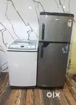 Whirlpool master mind double door refrigerator and washing machine