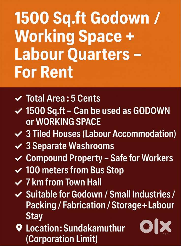 GODOWN +TILED HOUSE RENT