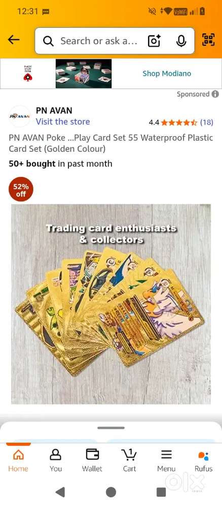 Golden pokemon card