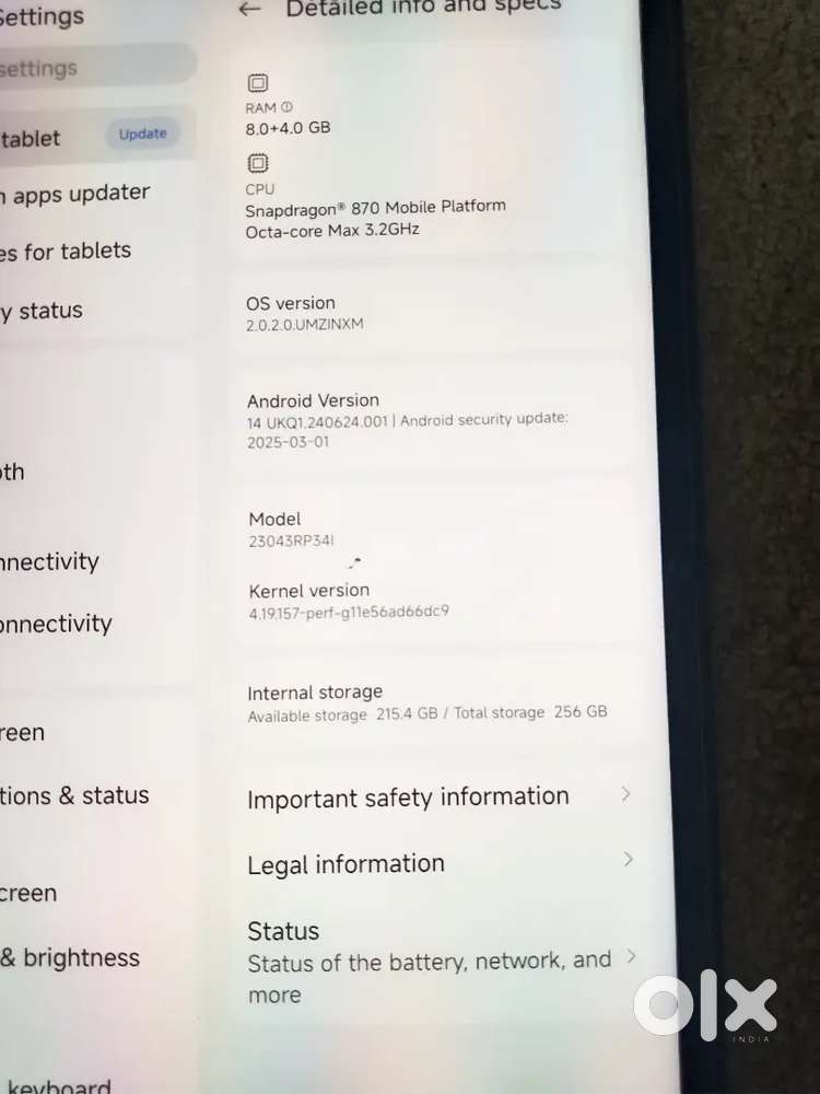Xiaomi pad 6 12,256 gb wifi tab
