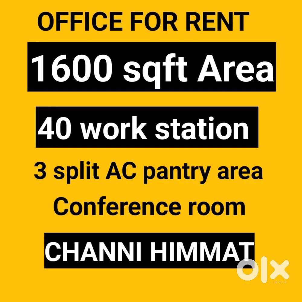 1600 sqft Furnished office channi himmat