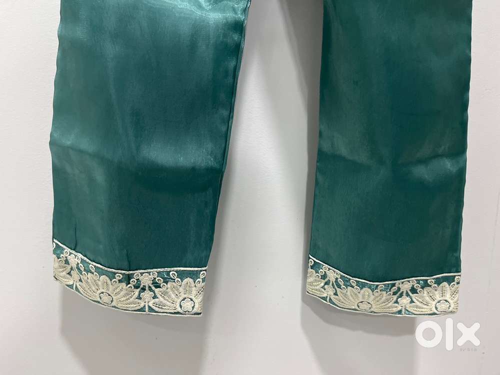 Sea blue silk kurti set