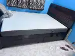 Queen Size Wooden Bed with Storage – Excellent Condition