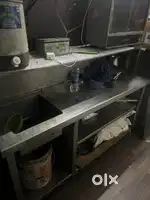 Kitchen shelf steel counter