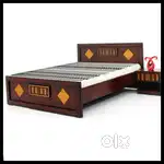 New queen 5*6 wooden double cot 7500 mattress 3501