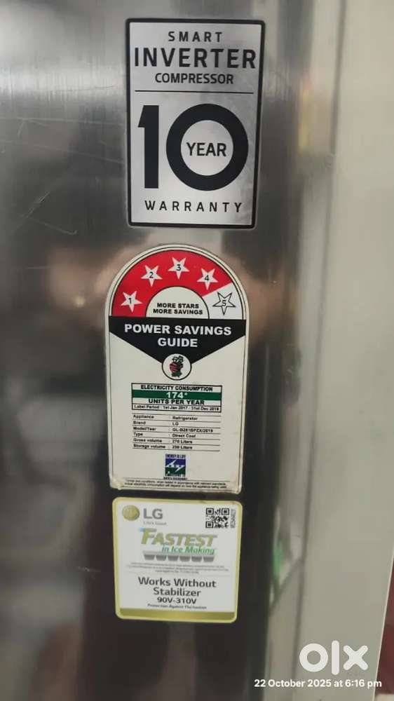 LG 270L 4star Refrigerator