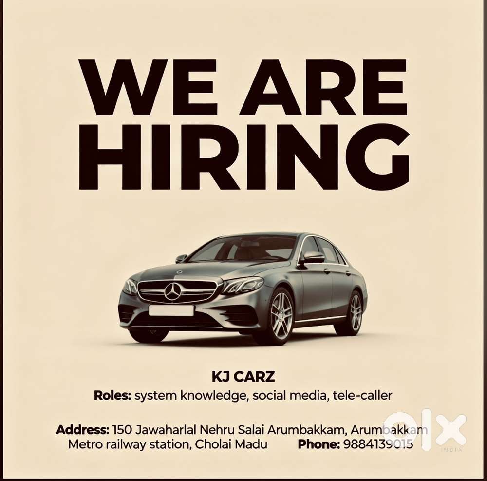 Pre owned car showroom, need for sales executive