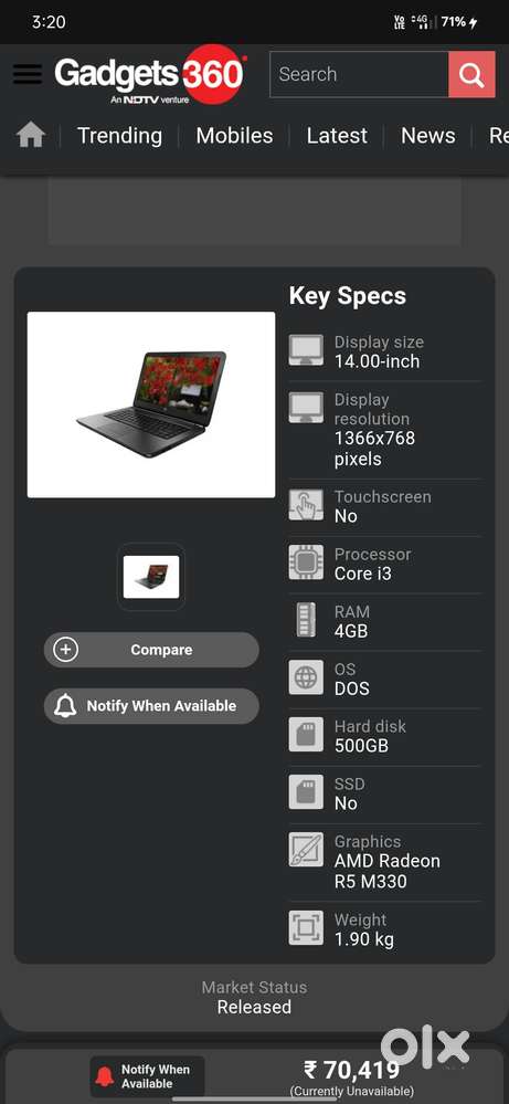 HP 240 G4 4GB Ram