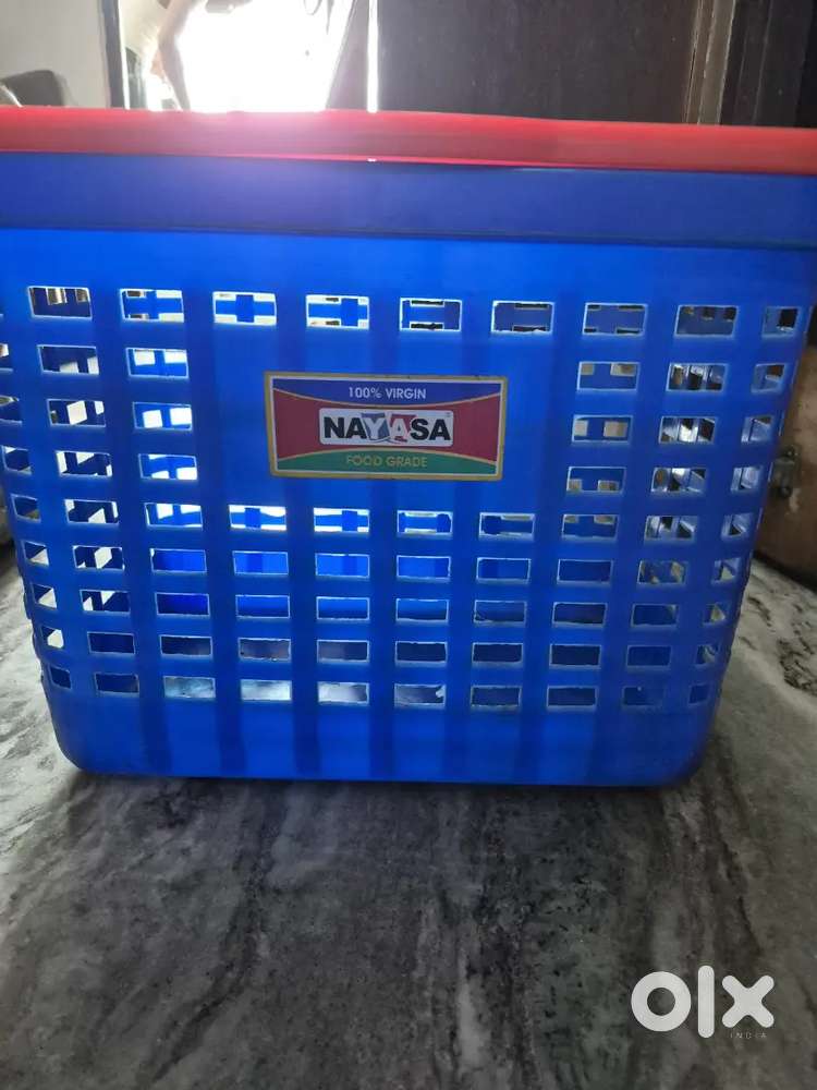 Durable Food-Grade Plastic Storage Basket with Lid – Nayasa Brand