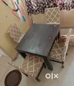 Wooden 4 seater dining table with chairs