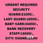 Security Guard, Lady Guard Job chandigarh