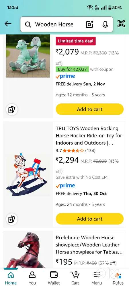 Wooden Horse Swing toy