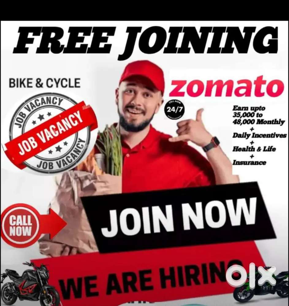 FREE JOINING ZOMATO FOOD DELIVERY JOB IN COIMBATORE