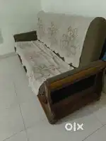 4 seater teak wood sofa cum bed