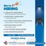 VARIOUS JOBS AT PREMIER PRINTERS CALICUT