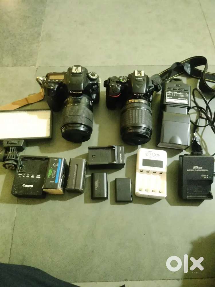 Nikon 5600   canon 80d video with accessories