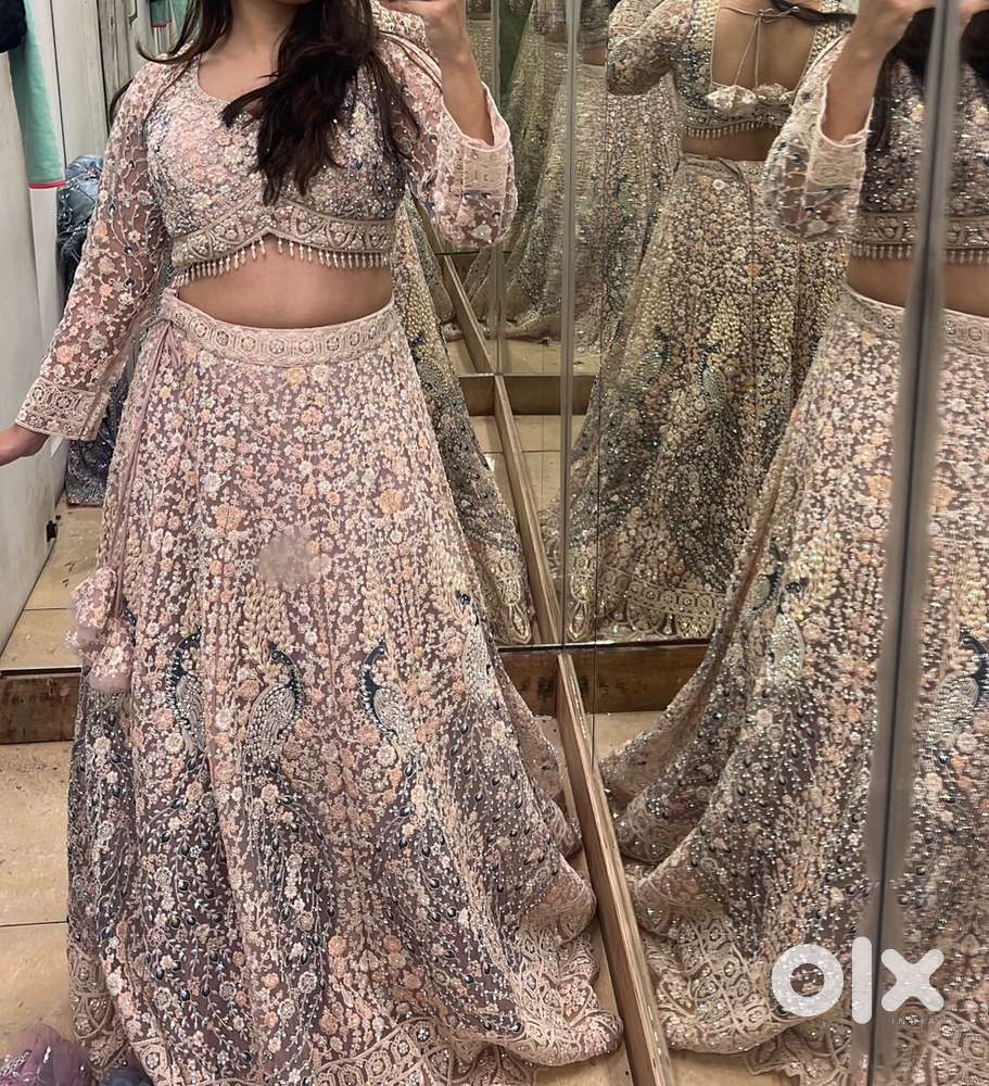 Heavy pastel peach nude Lehenga choli masterpiece