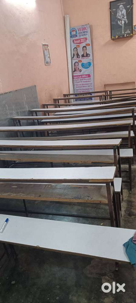Benches and Blackboard for classes and school