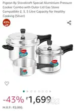 Pegeon pressure cooker combo of 3